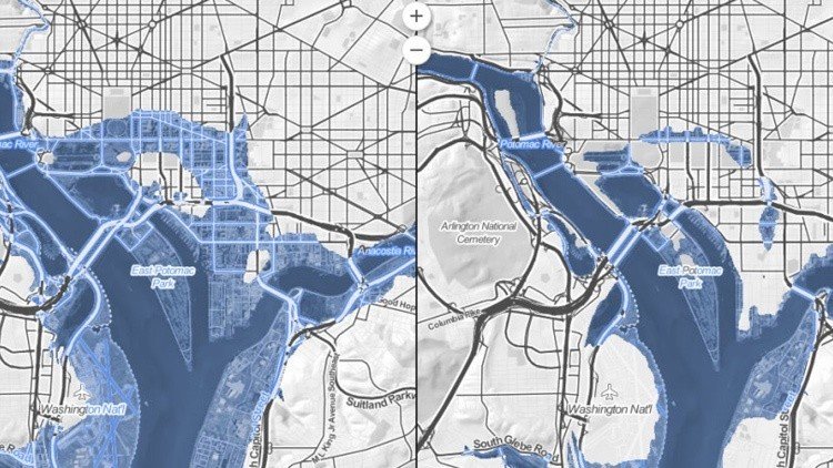 Un mapa interactivo muestra cómo ciudades de EE.UU. quedarán sumergidas bajo el agua