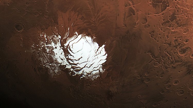 Foto: La ESA revela detalles de la misteriosa capa de hielo en el polo sur de Marte