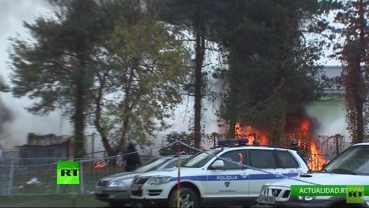 Se declara un incendio en un campo de refugiados de Eslovenia