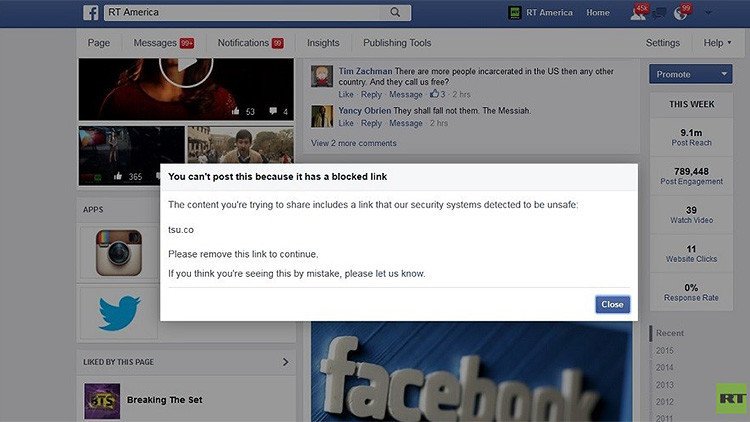 Facebook coquetea con la censura: Borra un millón de menciones de otra red social