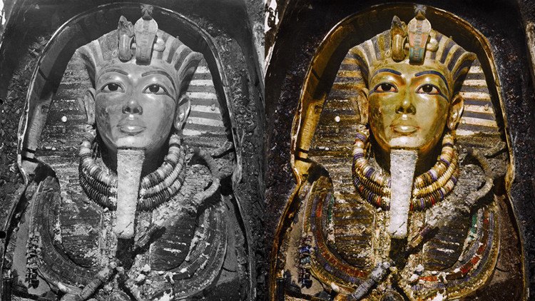Impresionantes fotos de la tumba de Tutankamón adquieren una nueva vida en color