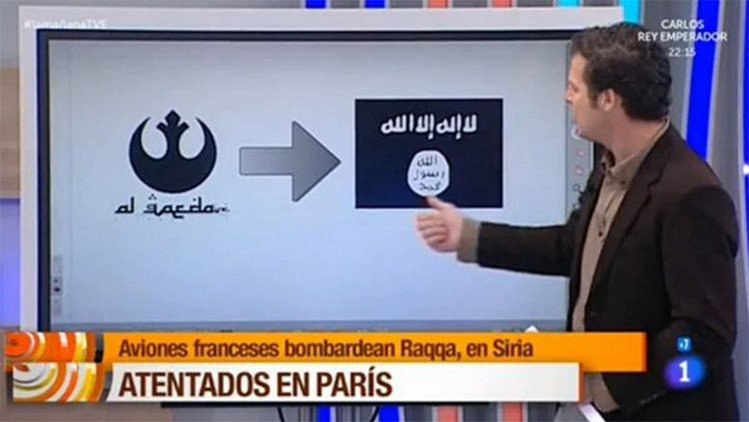 Video: Televisión Española confunde el emblema de Al Qaeda con el de 'Star Wars'