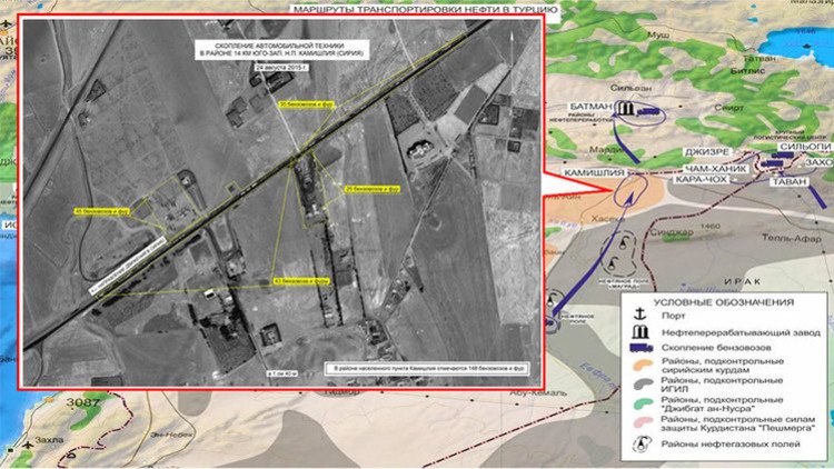 Fotos satelitales revelan tres rutas del suministro de petróleo de Siria a Turquía