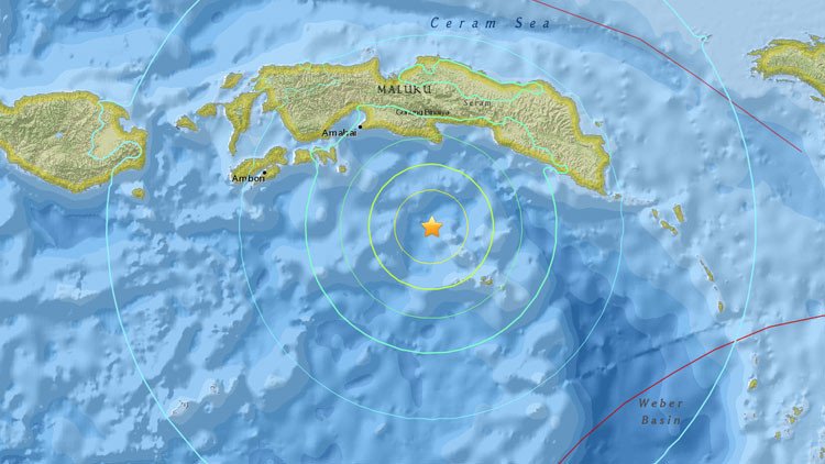 Un terremoto de magnitud 6,9 se registra en el este de Indonesia