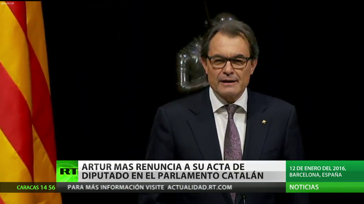Artur Mas renuncia a su acta de diputado del Parlamento catalán