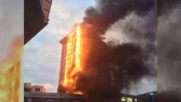 Video: Arde un hotel en China