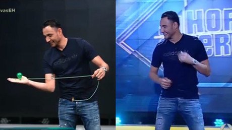 Keylor Navas asombra en España por su habilidad con el trompo y la bachata