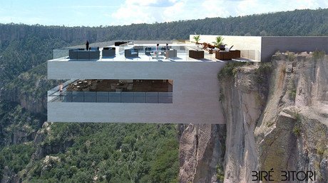 Para los más valientes: ¿Se atreve a visitar este restaurante suspendido en un precipicio? (fotos)