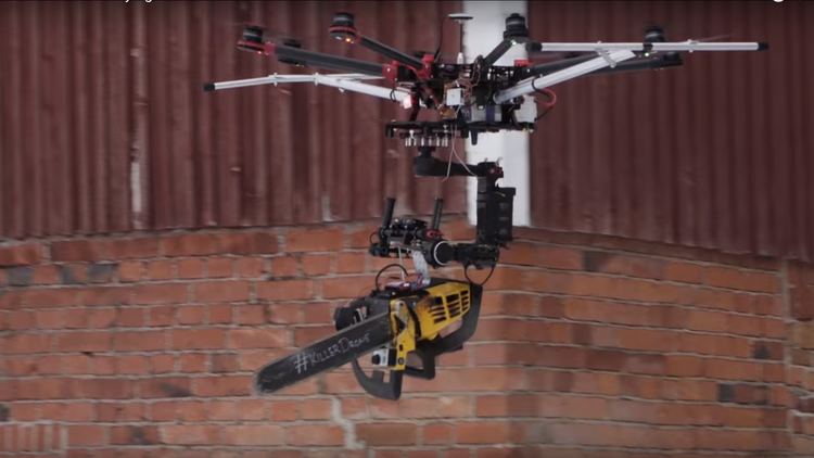 En Finlandia crean un dron 'asesino' con motosierra integrada