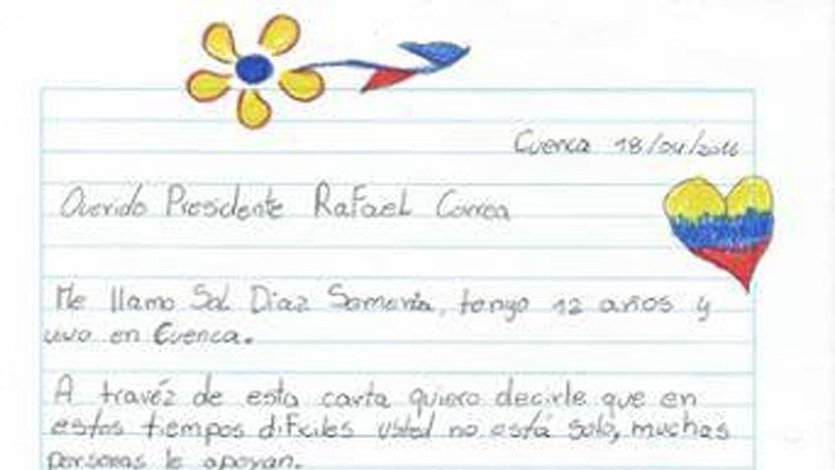 La conmovedora carta de una niña escrita tras el terremoto de Ecuador