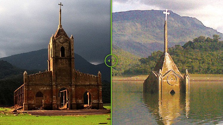 El antes y el después de un pueblo que 'resucitó' después de pasar 30 años bajo el agua
