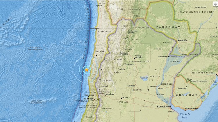 Un terremoto de magnitud 5,7 sacude la costa de Chile 