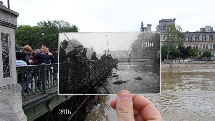 Un fotógrafo compara las actuales inundaciones de París con las de 1910 (FOTOS)