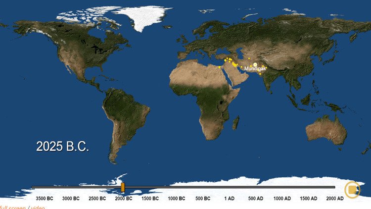 El 'Big Bang' urbano: Un mapa muestra el nacimiento de todas las ciudades en los últimos 6.000 años
