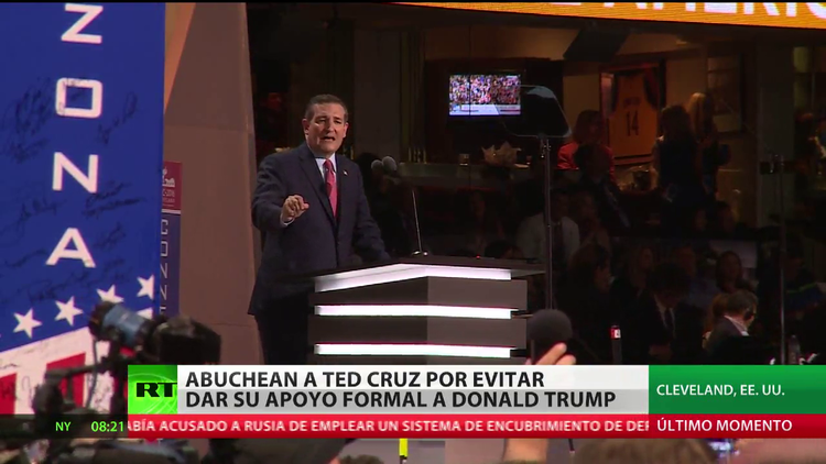 Abuchean a Ted Cruz en la Convención del Partido Republicano por no apoyar a Trump