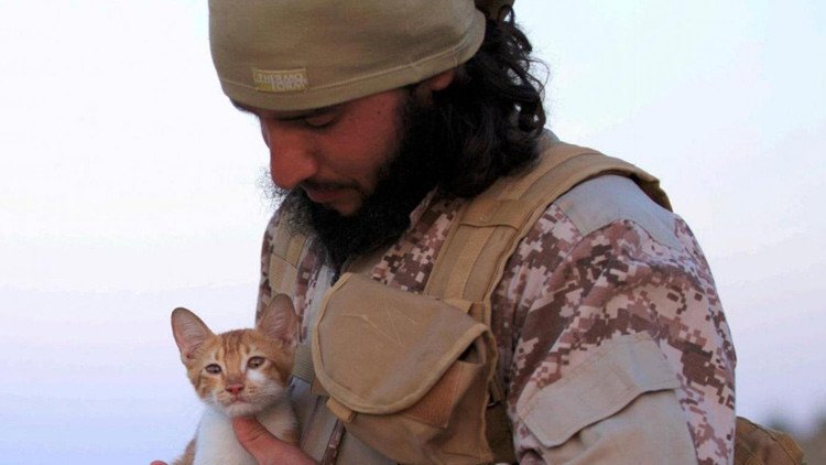 Ternura yihadista: Revista del Estado Islámico publica fotos de los terroristas con gatitos