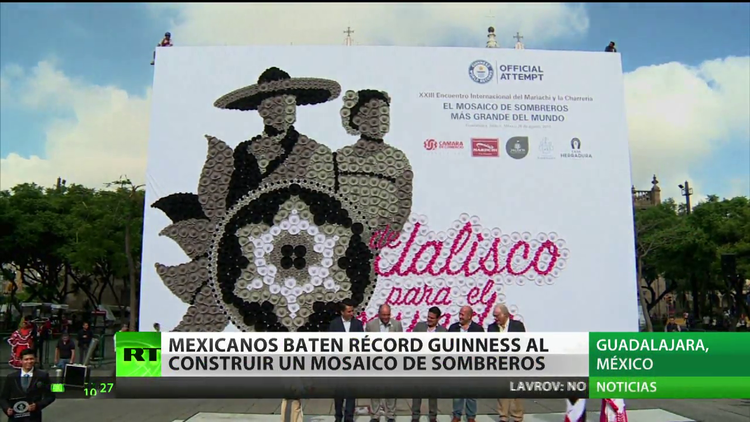 Un mosaico de sombreros charros, récord Guinness en México