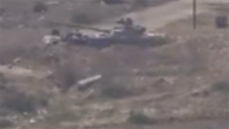 Video: la cortina térmica salva al tanque sirio T-72 de un misil guiado