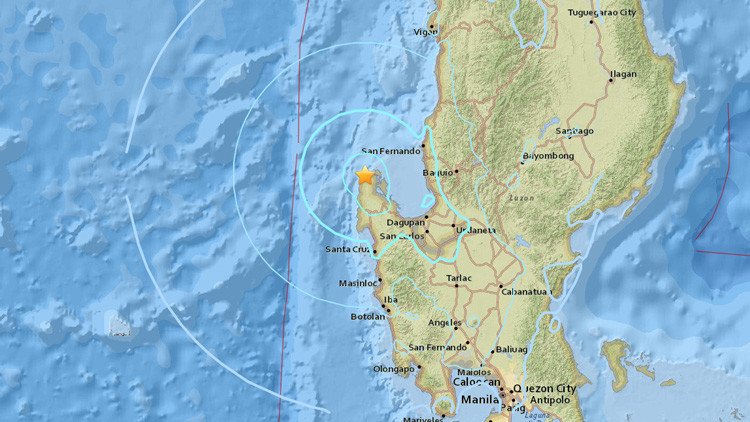 Un sismo de magnitud 5,7 sacude las costas de Filipinas