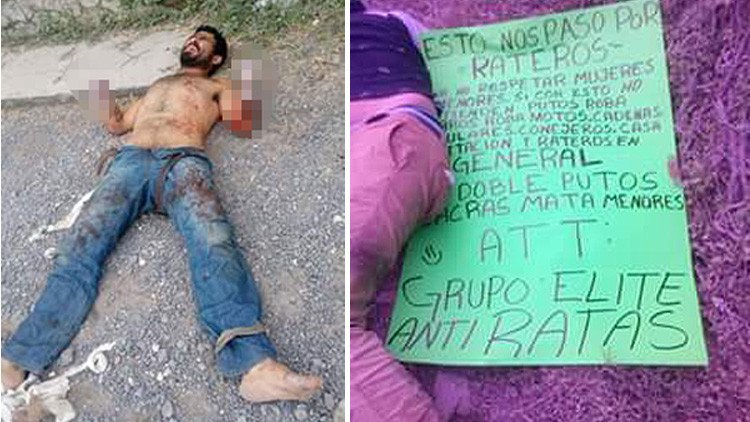 Un grupo mexicano de élite 'antirratas' le corta las manos a seis ladrones