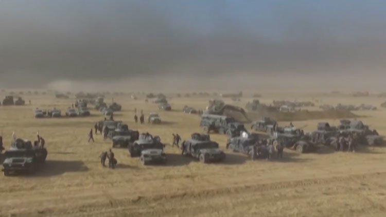 Video: Un dron capta cómo se prepararon las fuerzas iraquíes para la ofensiva en Mosul