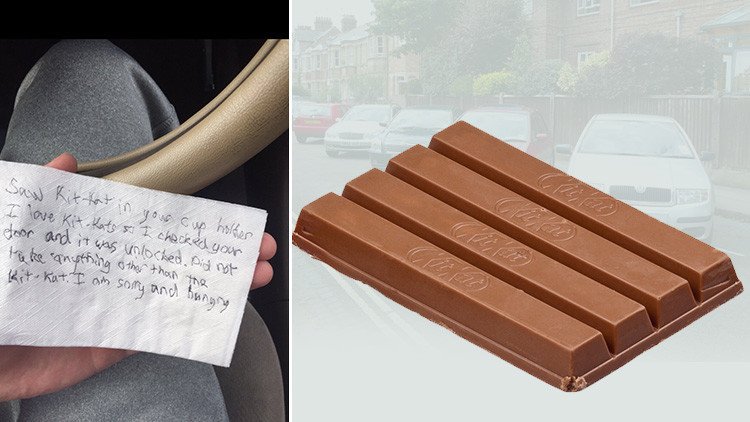 "Estoy muy hambriento": Le roba un chocolate y le deja una desoladora nota