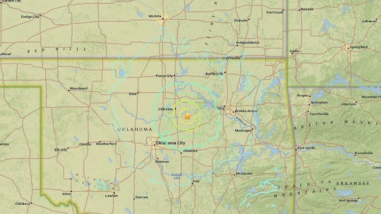 EE.UU.: Se registra un fuerte terremoto de magnitud 5,0 en Oklahoma