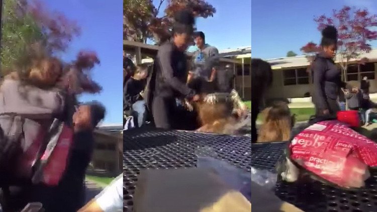 VIDEO: Golpean a una adolescente en un colegio por apoyar a Trump en California