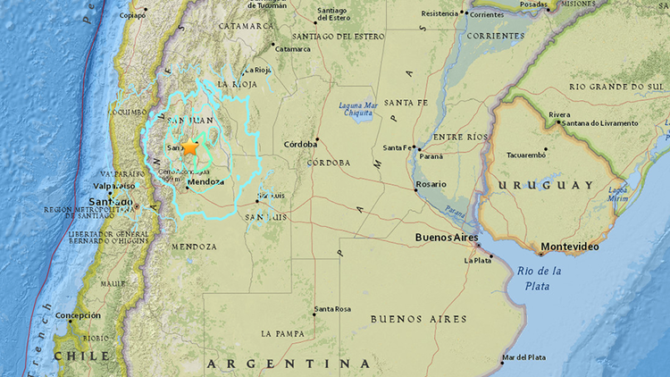 Un sismo de magnitud 6,4 sacude Argentina