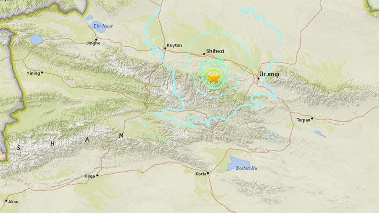 Un terremoto de magnitud 5,9 se registra en China