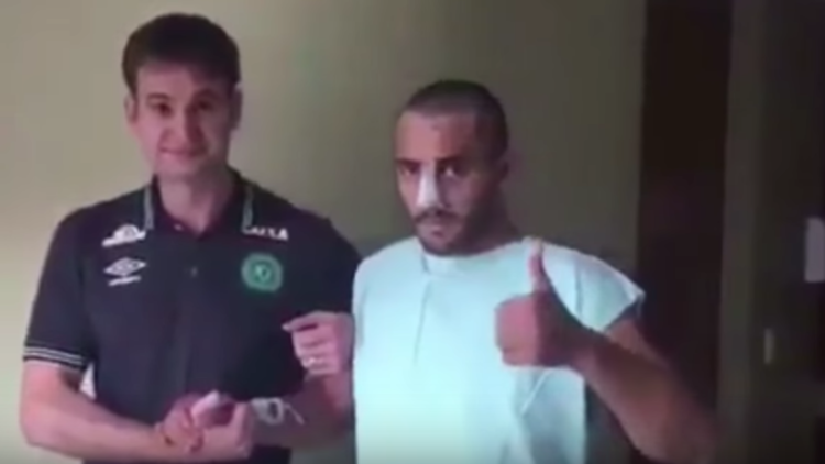 Conmovedor vídeo del futbolista Allan Ruschel, uno de los sobrevivientes del Chapecoense
