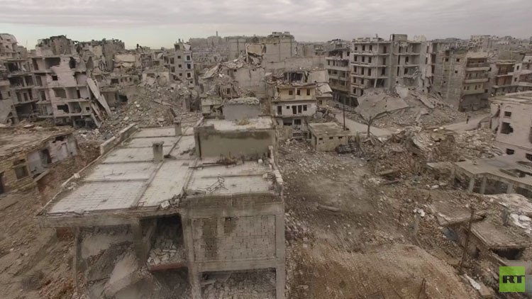 VIDEO: Las desoladoras imágenes de una destruida ciudad de Alepo se muestran a vista de dron