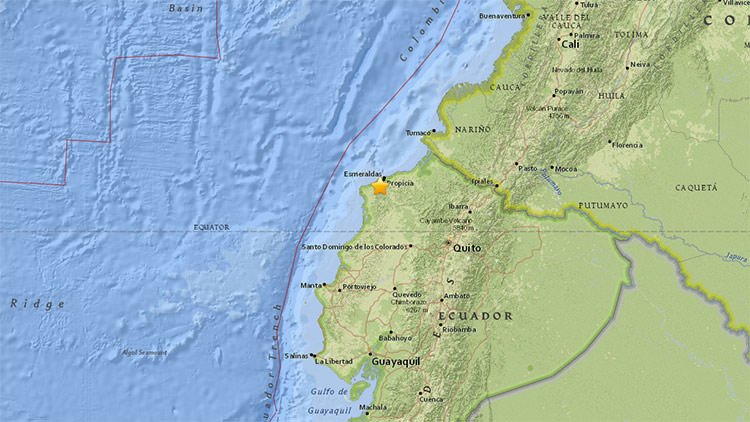 Un sismo de magnitud 5,4 sacude la costa de Ecuador
