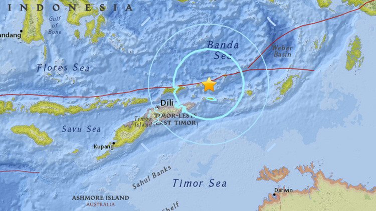 Un fuerte terremoto de magnitud 6,7 se registra cerca de las costas de Timor Oriental