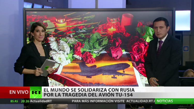El mundo se solidariza con Rusia por la tragedia del avión Tu-154 siniestrado en el mar Negro
