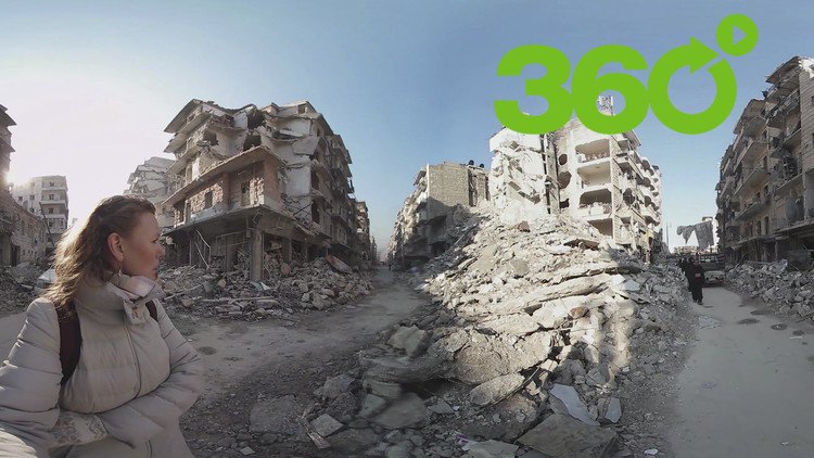 Alepo liberado: Desolación y vida entre escombros en 360º