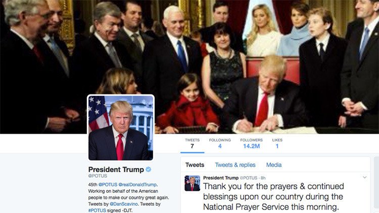 Un error de Twitter obliga a 560.000 usuarios a seguir la cuenta presidencial de Trump