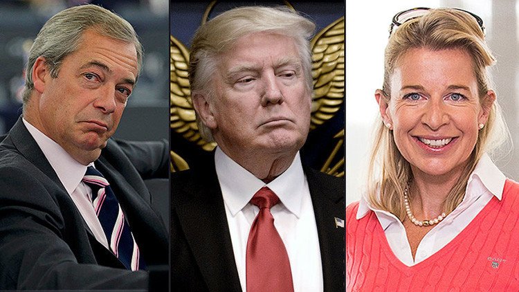 Apoyos en el Reino Unido: Nigel Farage y Katie Hopkins respaldan a la medida antimigratoria de Trump