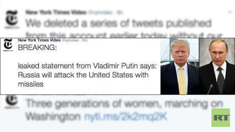 'Hackers' a través de 'The New York Times': Rusia "atacará con misiles" a EE.UU.