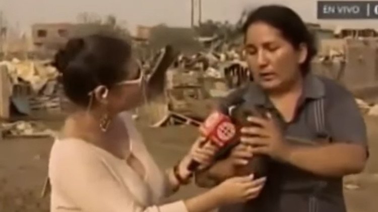 Perú: Una mujer intenta inesperadamente amamantar a un lechón en directo