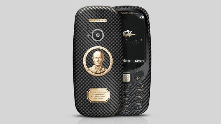 Así es el Nokia 3310 con una imagen dorada de Putin que se vende por 1.700 dólares