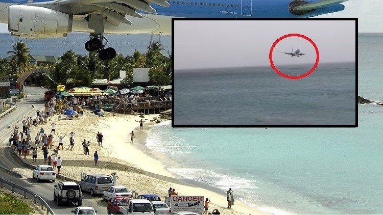 Espeluznante video: Un avión casi se estrella en el mar Caribe al intentar aterrizar en una isla 