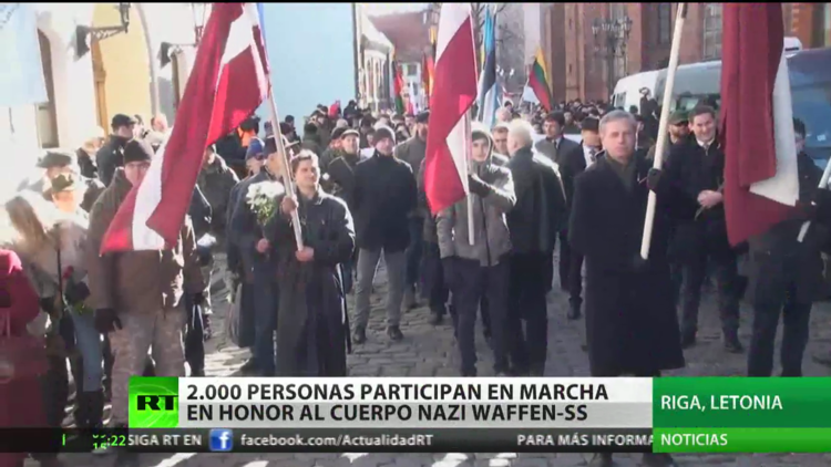 Dos mil personas participan en una marcha en honor al cuerpo nazi Waffen-SS en la capital de Letonia