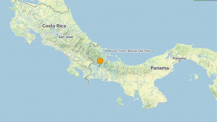 Sismo de 5,3 en el oeste de Panamá en la frontera con Costa Rica