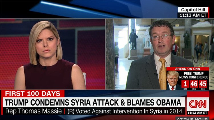 VIDEO: Congresista deja 'de piedra' a una presentadora de CNN con su opinión sobre el ataque químico