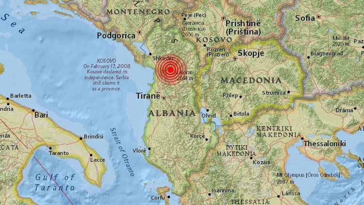Un terremoto de magnitud 5,0 sacude Albania