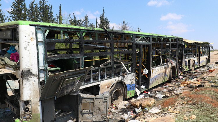 VIDEO: El momento de la explosión contra una caravana de autobuses cerca de Alepo