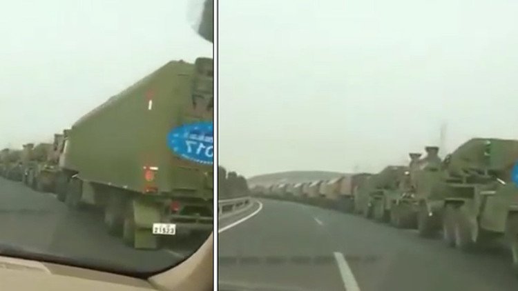 Video: Vehículos militares chinos se dirigen hacia la frontera con Corea del Norte