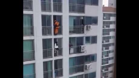 Rescate al límite: un bombero impide un intento de suicidio 