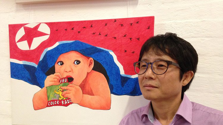 La confesión del propagandista: un artista que huyó de Corea del Norte expone su obra en Londres